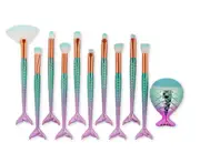 11 X Mermaid Makeup Brushes Set Fish Tail Foundation Eyeshadow Cosmetic Brush