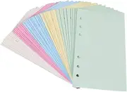 SHINEOFI 5 Colors A6 Loose-Leaf Paper Grid Pattern 50 Sheets Easy Management Notebook Paper