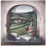 Chianti Wine Valley Square 1 pc 6" X 6" Overglaze Waterslide Ceramic Decal