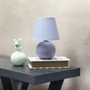 LT2008-PRP Mini Ceramic Globe Table Lamp with Matching Fabric Shade, Purple