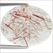 10.94 Ct Natural Red Rutile Gemstone Multi Color Oval Cut