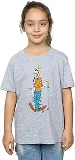 [Absolute Cult] Disney Girls Goofy Christmas Lights T-Shirt Sport Grey 12-13 years
