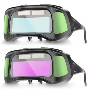Auto Darkening Welding Goggles Large View Screen Intelligent Dimming Protective Glasses Solar-Powered Adjustable Comfort