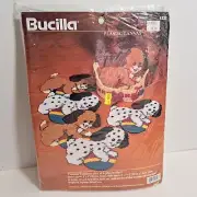 New Bucilla Plastic Canvas Set of 6 Coasters Plus Holder Dalmation Puppy Dogs