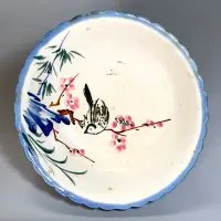 在飛比找Yahoo!奇摩拍賣優惠-台灣早期老碗盤 碗(#17) — 喜上眉梢 碗公 直徑20.