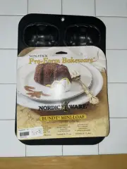 Vintage Nordic Ware Bundt Mini Loaf Pan NEW Baking 10” X 14.5” 6 Cup Commercial