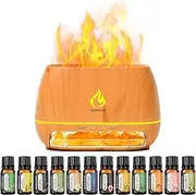 Ultrasonic Essential Oil Diffuser Set with 12 Best Aromatherapy Oils, Gift Box & Bag, Himalayan Salt Lamp Diffuser，Cool Mist Humidifier for Bedroom, Scent Diffusers for Home