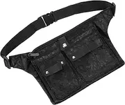 TOVINANNA Scissors Fanny Pack Hairdressing Tool Kit Hairstylist Scissor Pouch Barber Bag Chic Salon Stylist Pouch Hair Stylist Scissor Belt Hairdresser Professional Shear Holder Oxford Black