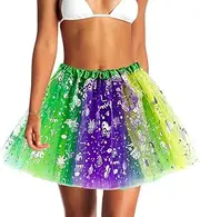 [Jewemia] Tutus for Women Adult Tutu Tulle Skirts Classic Elastic 3 Layered Tulle Tutu Skirts for Girls andTeens