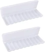2PCS Battery Holder,Plastic Battery Storage Case White Battery Case Cover Storage Box (White, One Size)