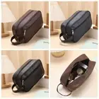 Zipper Man's Cosmetic Bag Lychee Pattern Pouch for Make Up Kit Handbag Travel