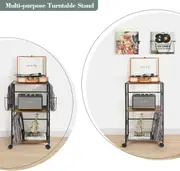Vinyl Record Storage Stand for 150 Albums and Turntable