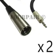 2 Pack - 25ft XLR 3-Pin Male to 3.5mm 1/8" Stereo TRS Plug Microphone Mic Cable