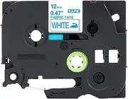 ExtraPrint 1 Pack Compatible for Brother TZe-FA3 TZe FA3 Fabric Label Tape 12mm x 3m for Brother P-Touch PT-1180 PT-1830 PT-2420PC PT-9500PC PT-D400 PT-D450 PT-E550WVP PT-P950NW Blue on White
