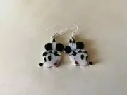 Native American Zuni Don Dewa Signed Silver Disney Mickey Minnie Mouse Earrings