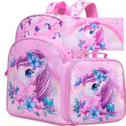 3 Piece Sequin Backpack Set For Girls 16 With Lunch Box Elementary School