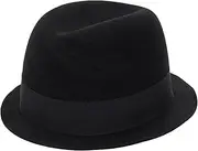[CaySep] Mens Classic Pure Wool Short Brim Fedora Hat - Winter Warm Crushable Vintage Rancher Hat Panama Hat for Women