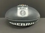 AFL CARLTON BLUES SHERRIN FULL GRAIN LEATHER FOOTBALL - Premiers Cripps MCG