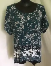 AUTOGRAPH TEAL "FLOWER PATTERN" SHORT SLEEVE TOP SZ 18-NEW STOCK AUTOGRAPH