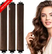 Heatless Hair Curlers 3Pcs Flexi Rods for Long Hair Soft Velvet