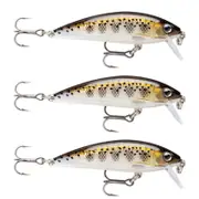 3x Rapala 7cm X Rap Countdown Sinking Minnow Fishing Lures - Muddler