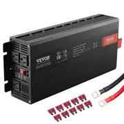 Modified Sine Wave Inverter, 3000Watt, DC 12V to AC 230V LCD Display Power Inverter with 3 AC Outlets 2 USB Port 1 Type-C Port 10 Spare Fuses, for Large Household Equipment, CE FCC