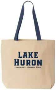 Lake Huron Unsalted Shark Free Tote Bag with Navy Ink - Liberty Bags 8868