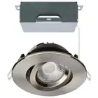 SATCO 12W LED 4" Downlight Gimbaled CCT Selectable 120V - ROUND/BRUSHED NICKEL