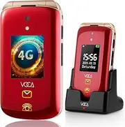 VOCA Big Button Flip Phone for Elderly | Dual Screen | Unlocked 4G LTE | Loud Volume | SOS Button | Hearing Aid Compatibility | Charging Dock | Predictive Text | V543