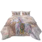 Magical Unicorn Art Pinkish Lotus Blossom Coverlet