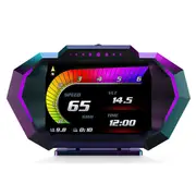 Digital Car HUD OBD2 and GPS Gauge with Speedometer Turbo RPM and Temp Alarms