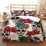 a2271 Bed Sheets Mysterious Colored Skeleton Digital Print Polyester Bedding Sets Child Kids Covers Boys Bed Linen Set Teens Quilt cover Set3-Piece Be