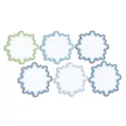 Matouk Wave 6 Round Cocktail Napkins, Set of 6
