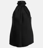 [Simkhai] Simkhai Thea halterneck satin top UK 16 black