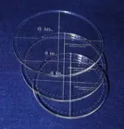 Circle Template with Seam Allowance 3 Piece Set. 4",5",6" - Clear ~1/4" Thick