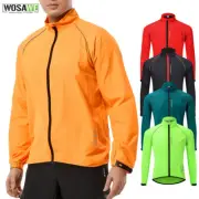 WOSAWE Mens Windproof Cycling Jacket Light Waterproof MTB Sports Reflective Coat