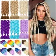 US CLEARANCE Coloured Jumbo Braiding Hair Extension Crochet Braids Ombre Brown e