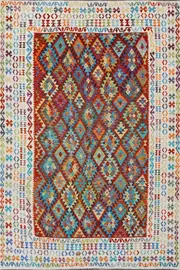 Afghan Kilim Zari Hand Knotted Rug - 393x306cm by Cyrus Rugs