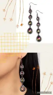 Paparazzi - Confidently Classy - Multi Earrings-OIL-SPILL