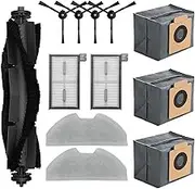 12Pcs Replacement Parts Kit for eufy X8 Pro SES Robot Vacuum, Washable and Reusable, 1 Roller Brush, 4 Side Brush, 2 Filters, 2 Mop Cloths, 3 Dust Bags