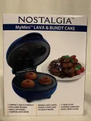 NEW Nostalgia MyMini Lava & Bundt Cake in Navy Blue Compact Non-Stick