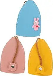 FELTECHELECTR Key Case for Car Keys Key Chain Cute 3pcs Leather Key Holder Pull-out Key Holder Key Case Cover Key Sleeve Key Pouch Key Sleeves for House Keys