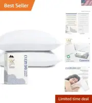 100% Organic Cotton Percale Pillow Cases Standard/Queen Size Set of 2 - Perca...