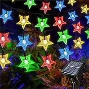 Outdoor Solar Star String Lights Weatherproof Solar Fairy Lights Star for Christmas Garden Wedding Decoration (Multicolor, 374.02in 50LED)