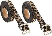 [FRCOLOR] 2 Pcs Women Leopard Print Belts Adjustable Faux Leather Waist Bands for Jeans Stylish Cowgirl Cowboy Design Fashionable Accessories for Casual Outfits