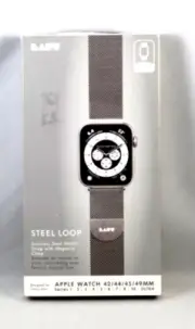 SILVER LAUT Apple Watch 42 / 44 mm Steel Loop Strap 1 2 3 4 5 6 SE Series