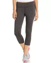 Ideology Womens Rapidry Cropped Space-Dyed Leggings Black Space Dye