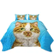 Beautiful Cat Drawings Striped Kitten Coverlet