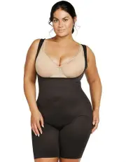 [Naomi & Nicole] Unbelievable Comfort Plus Size Torsette Full Body Shaper in Black