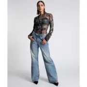 NWT - ONE TEASPOON - Jackson Mid Waist Wide Leg Jeans - Blue - Size 22